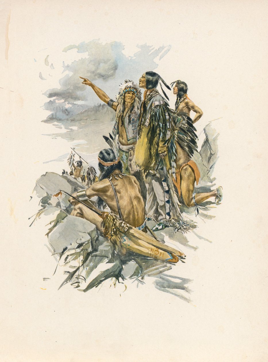 Longfellowova Píseň o Hiawathovi (barevná litografie) od Harrison Fisher