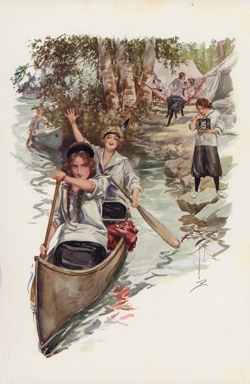 Tehdy a dnes (barevná litografie) od Harrison Fisher