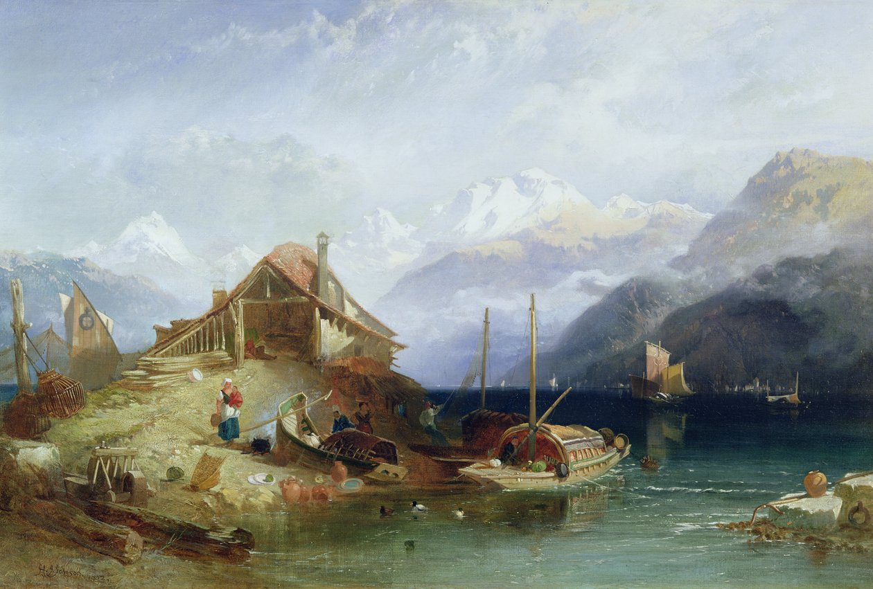 Jezero Thun, 1852 od Harry John Johnson