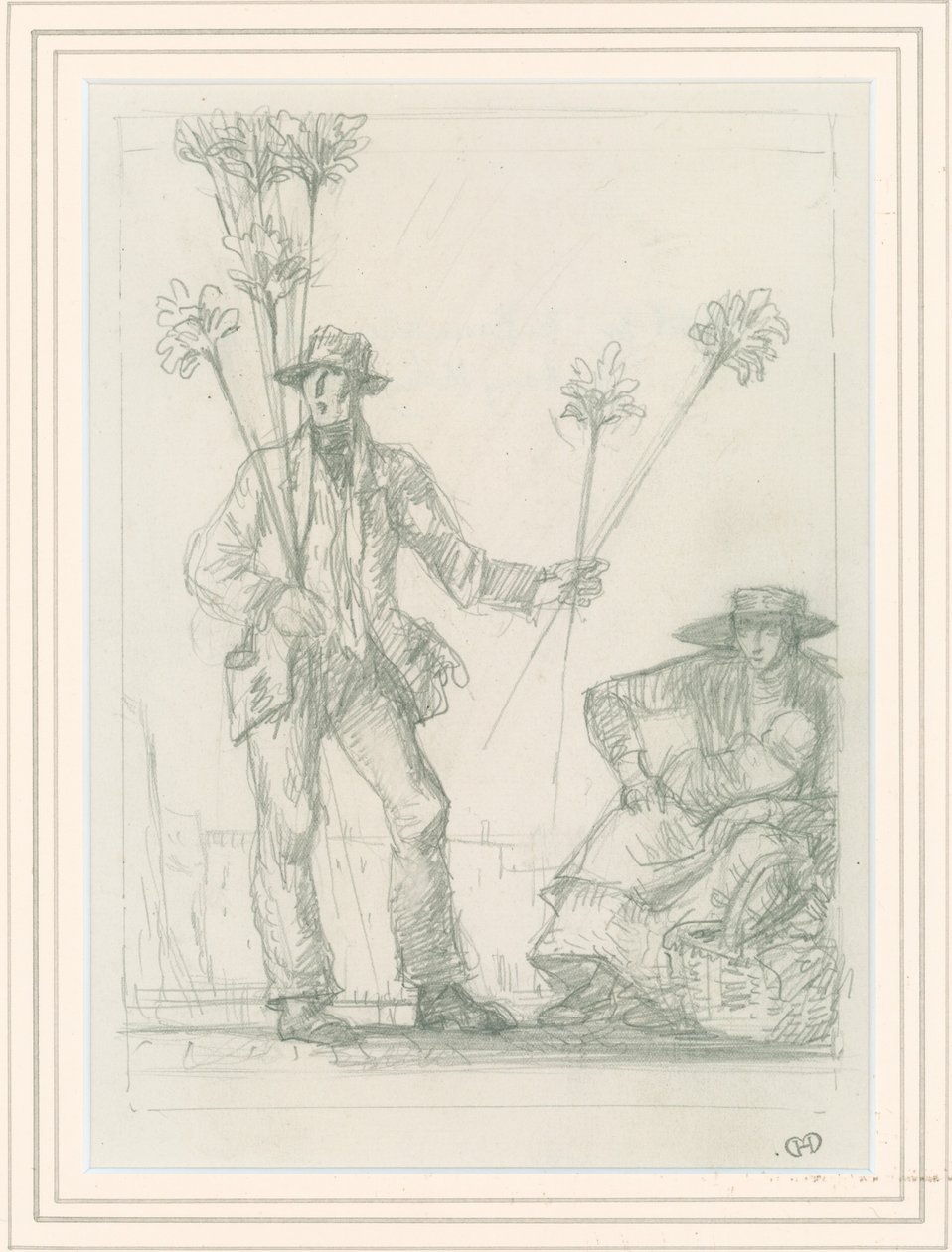Náčrt pro prodavače košťat, 1923 od Harry Morley