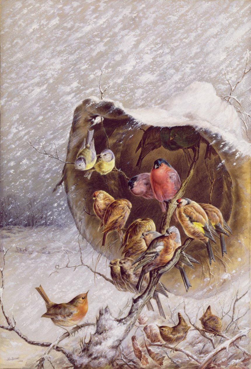 Úkryt před sněhovou bouří, 1896 (olej a WC) od Harry Bright