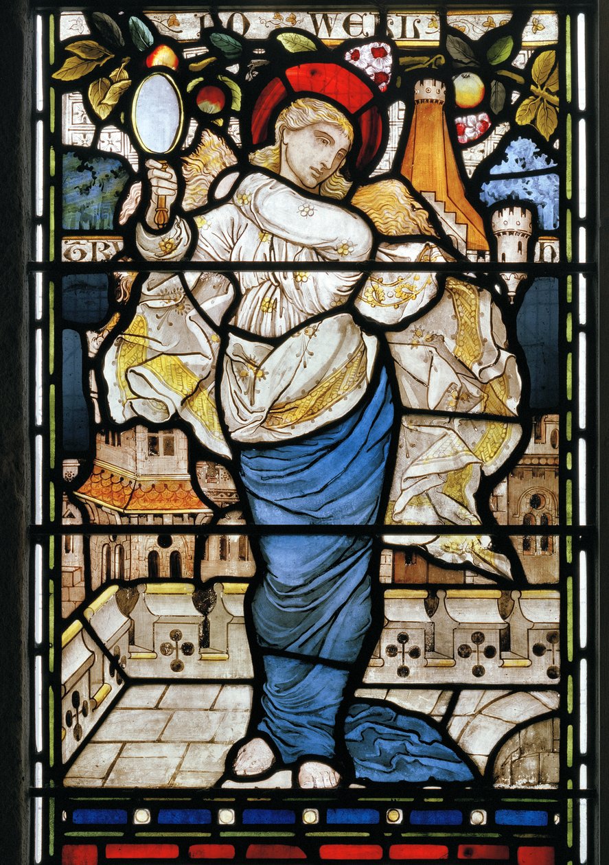 Vanity from Piers Plowman od Williama Langlanda, 1873 (vitráže) od Harry Burrow