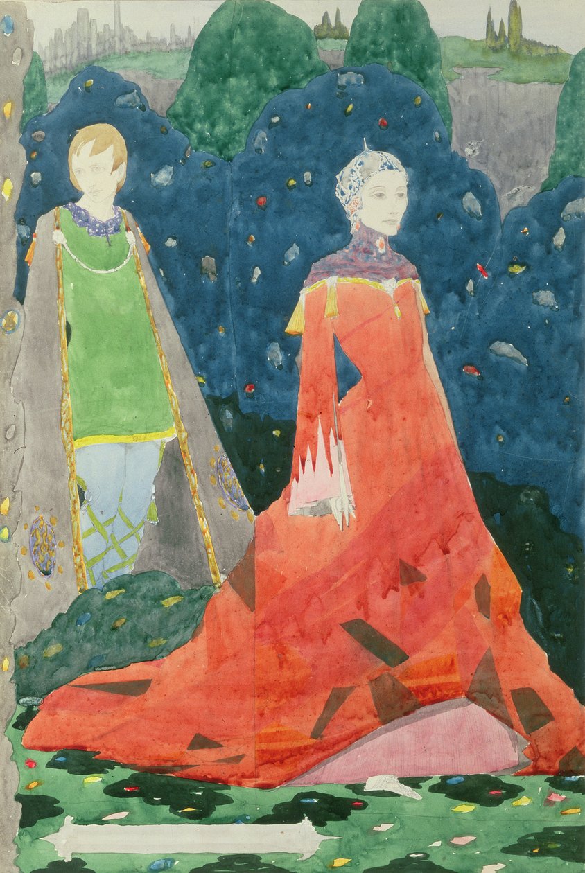 Design pro ženevské okno zobrazující hraběnku Cathleen (wc na papíře) od Harry Clarke