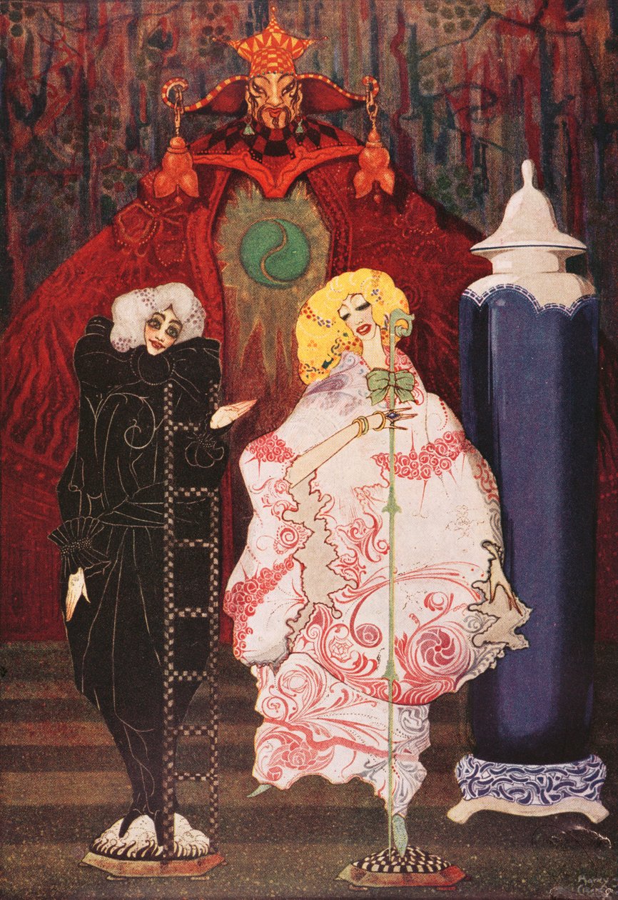 "Opravdu máš odvahu?", ilustrace z "Pastevkyně a kominík" od Hanse Christiana Andersena od Harry Clarke