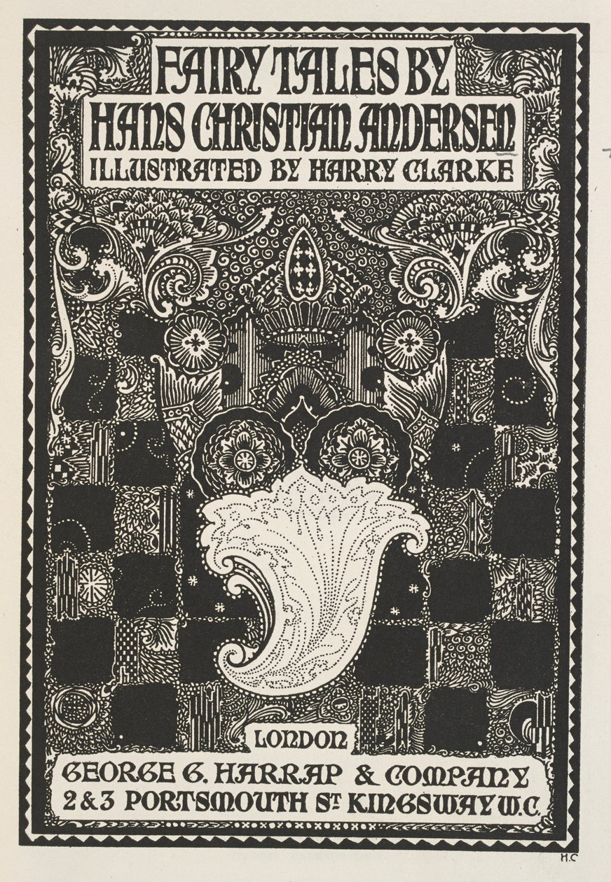 Ilustrovaná titulní strana se symboly a čtverečky. od Harry Clarke
