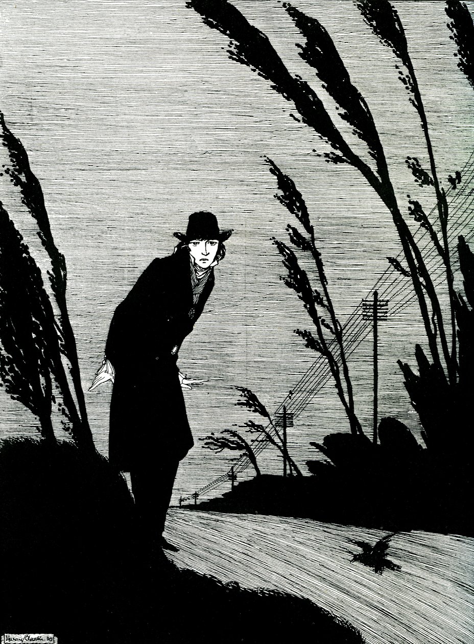 Uprostřed všeho byla studená bílá tvář od Harry Clarke
