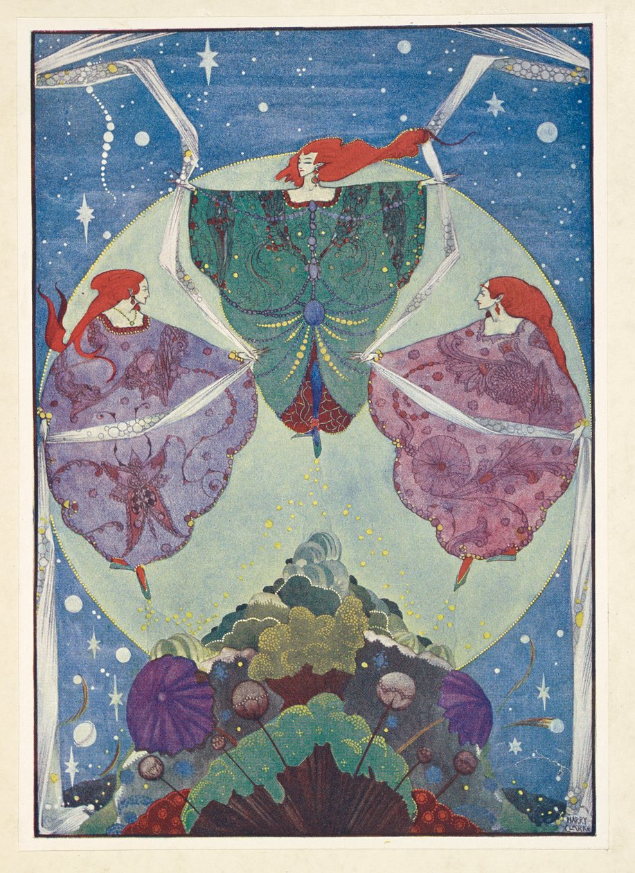 Elfí kopec. Tančili se šálami, které byly utkány z mlhy a měsíčního svitu. od Harry Clarke
