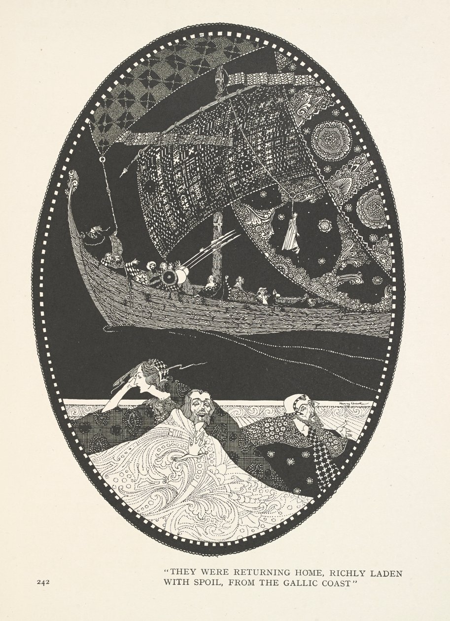 Dcera krále Marsh. Vraceli se domů, bohatě naložení kořistí, z galského pobřeží. od Harry Clarke