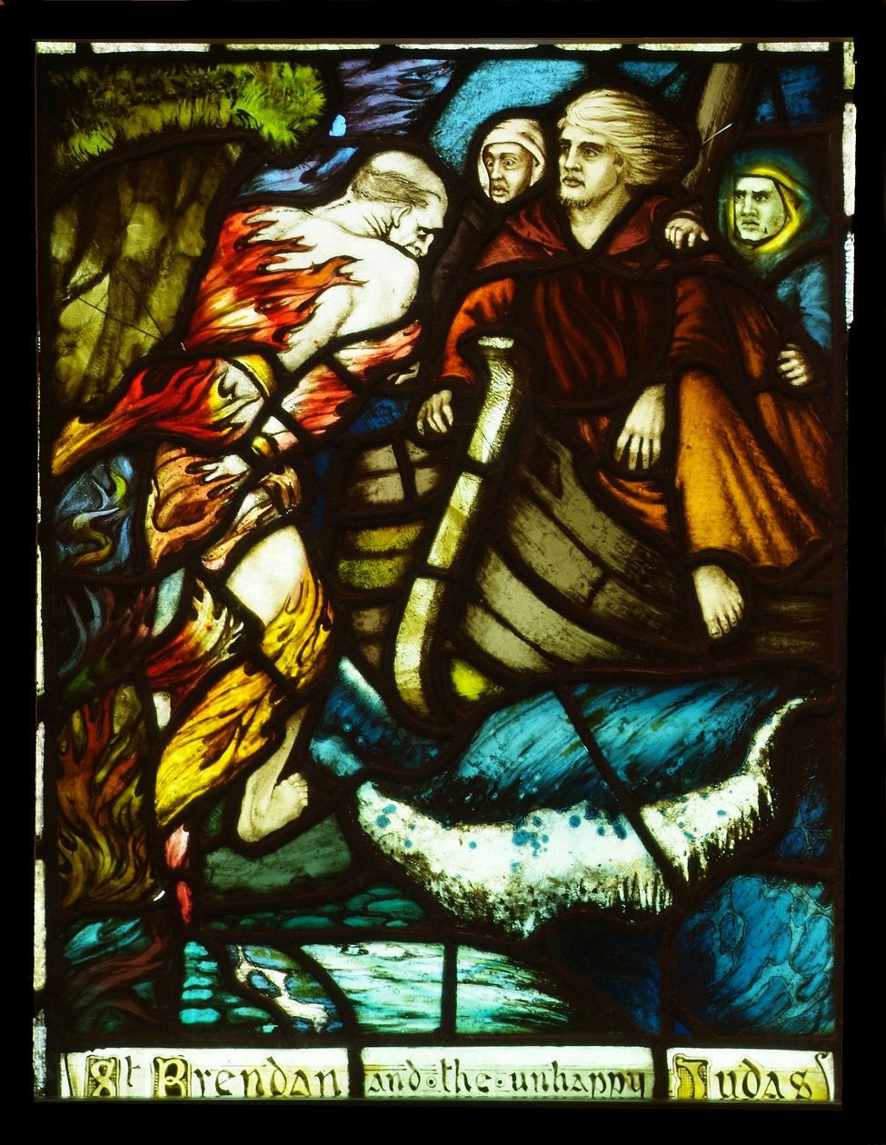 Setkání svatého Brendana s nešťastným Jidášem, 1911, vitráž Harry Clarke (1889-1931) od Harry Clarke