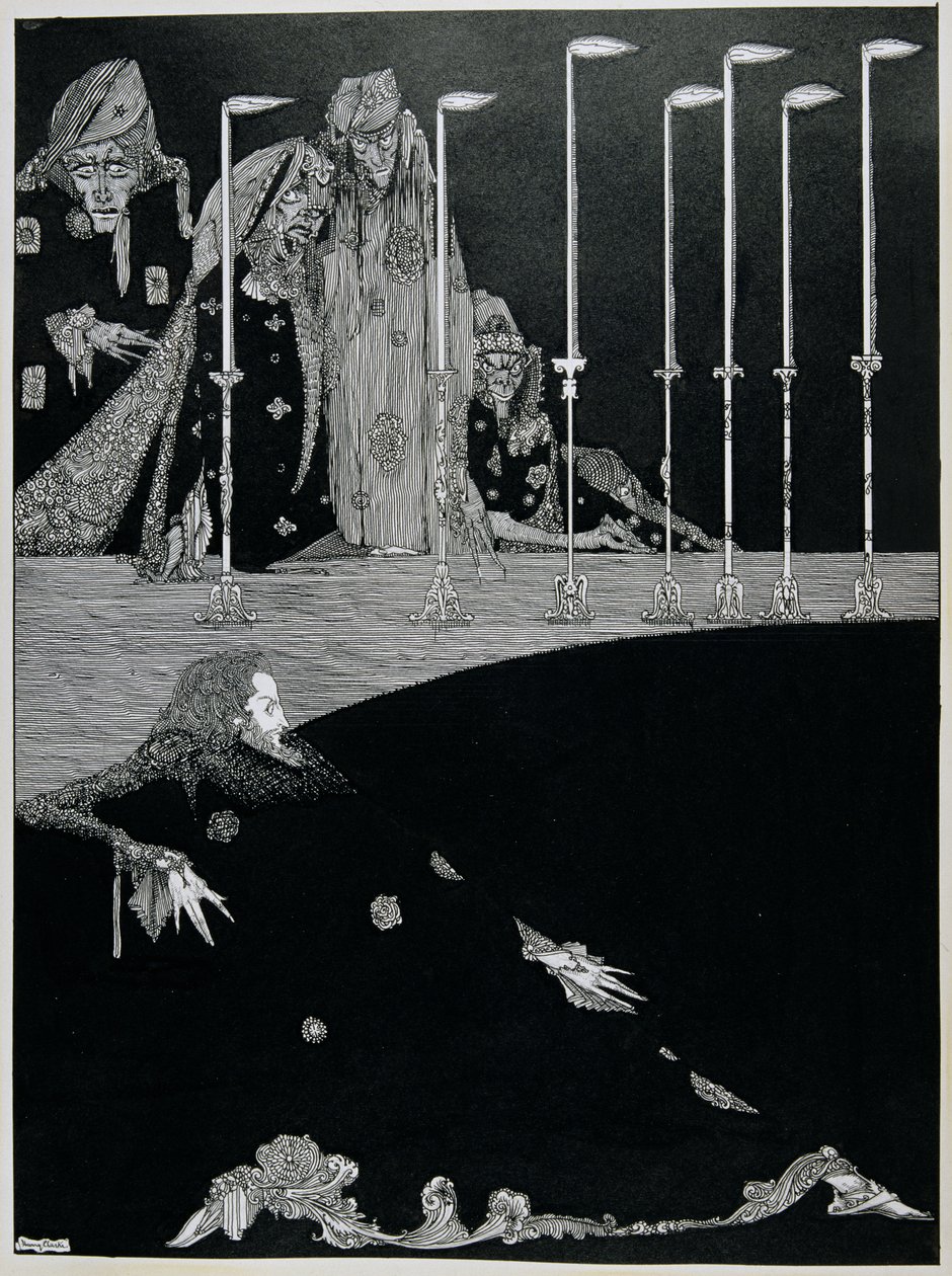 Pit and the Pendulum, cca 1923 (pero a inkoust) od Harry Clarke
