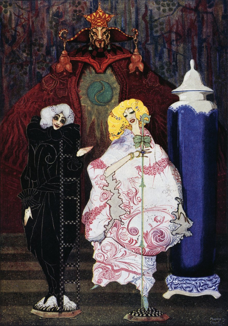 Pastýřka a kominík, pohádka Hanse Christiana Andersena (1805-1875), ilustrace Harry Clarke (1890-1931) od Harry Clarke