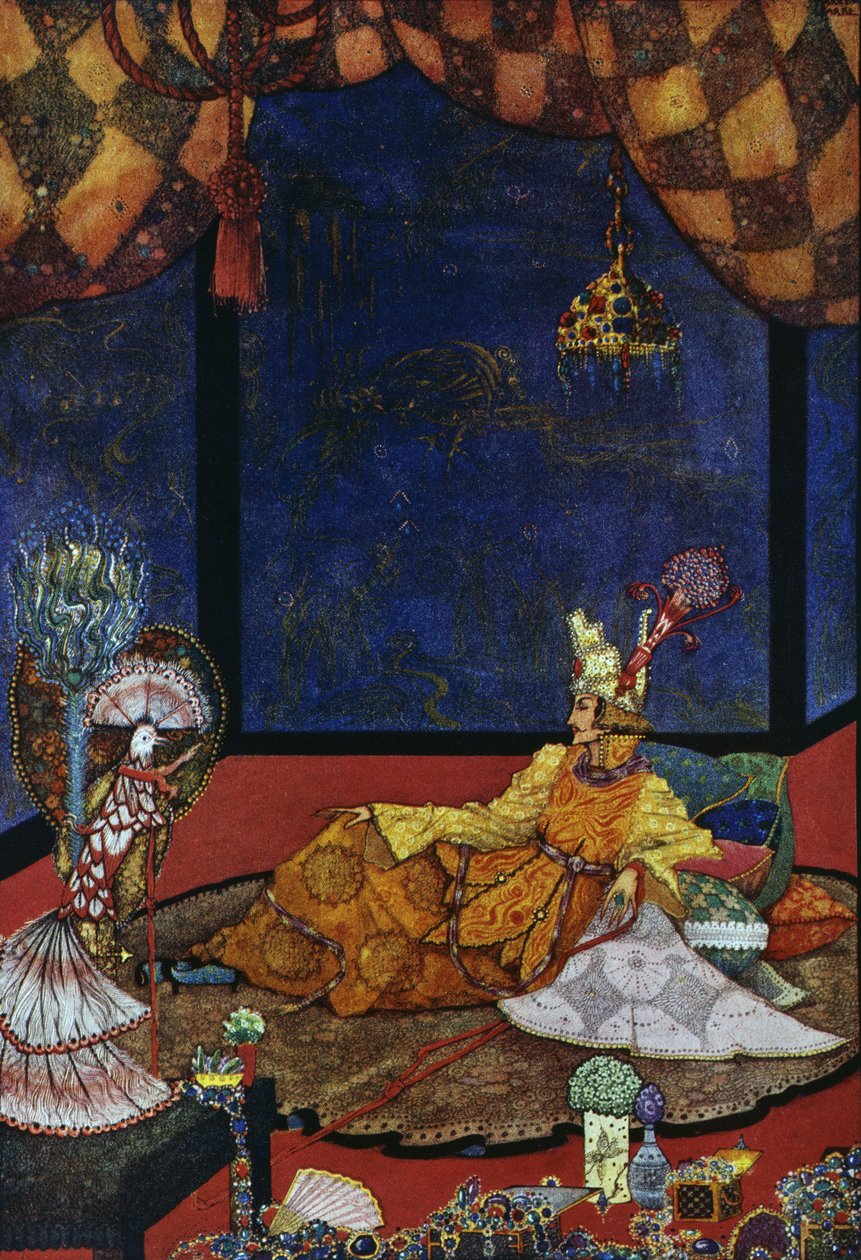 Slavík, pohádka Hanse Christiana Andersena (1805-1875), ilustrace Harry Clarke (1890-1931) od Harry Clarke