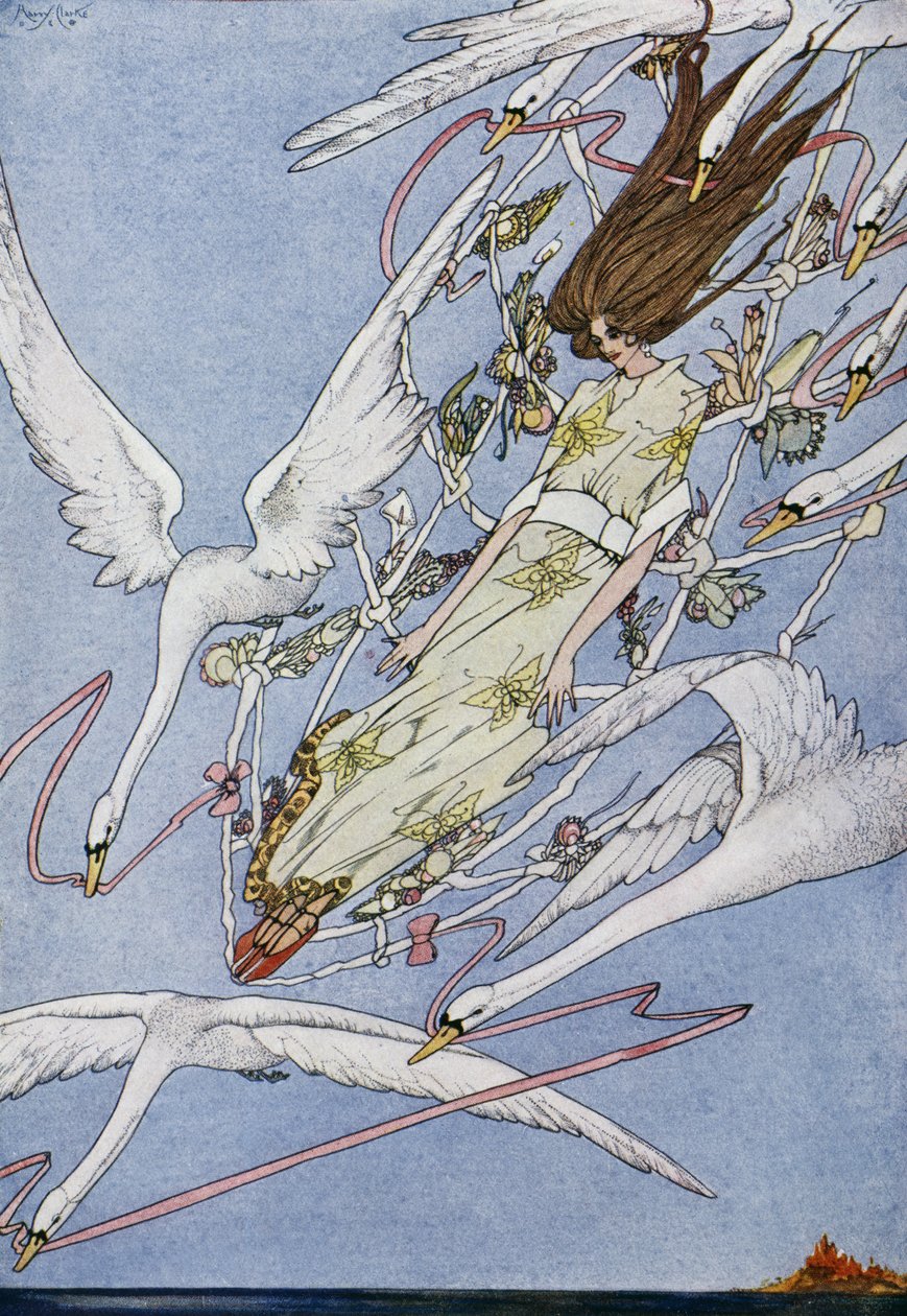 Divoké labutě, pohádka Hanse Christiana Andersena (1805-1875), ilustrace Harry Clarke (1890-1931) od Harry Clarke