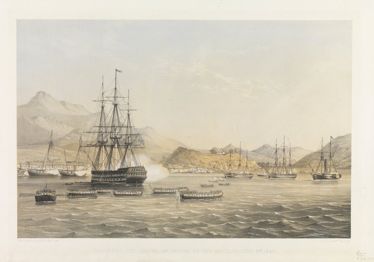 Dobytí ostrova Chusan Brity 5. července 1840 od Harry Francis Darell
