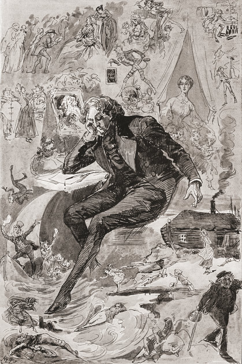 David Copperfield. Ilustrace Harryho Furnisse k románu Charlese Dickense David Copperfield z The Testimonial Edition, vydaném v roce 1910. od Harry Furniss