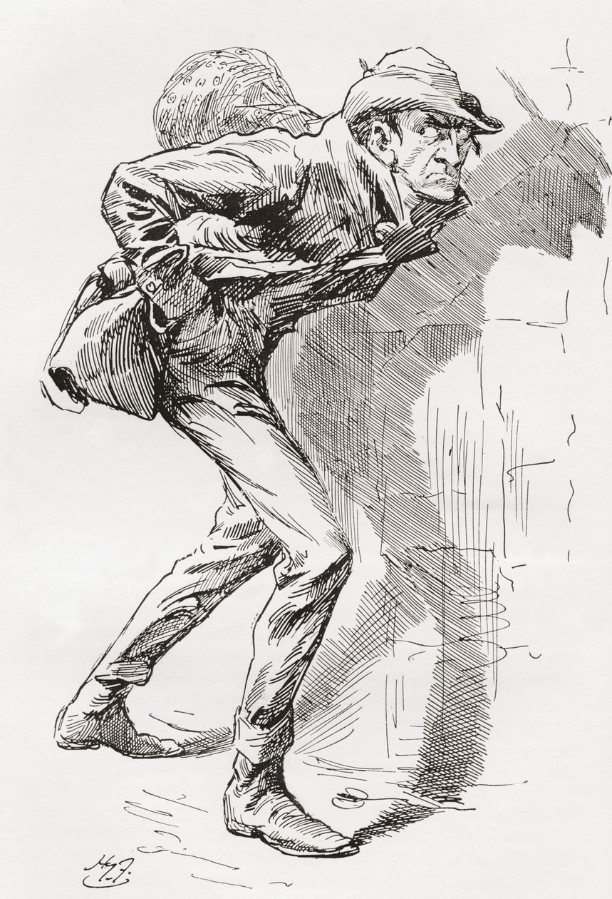 Dolge Orlick. Ilustrace Harryho Furnisse k románu Charlese Dickense Great Expectations, z The Testimonial Edition vydaného v roce 1910. od Harry Furniss
