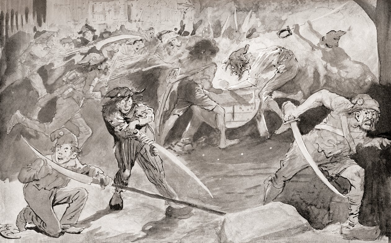 Ilustrace pro román Charlese Dickense A Příběh dvou měst od Harry Furniss