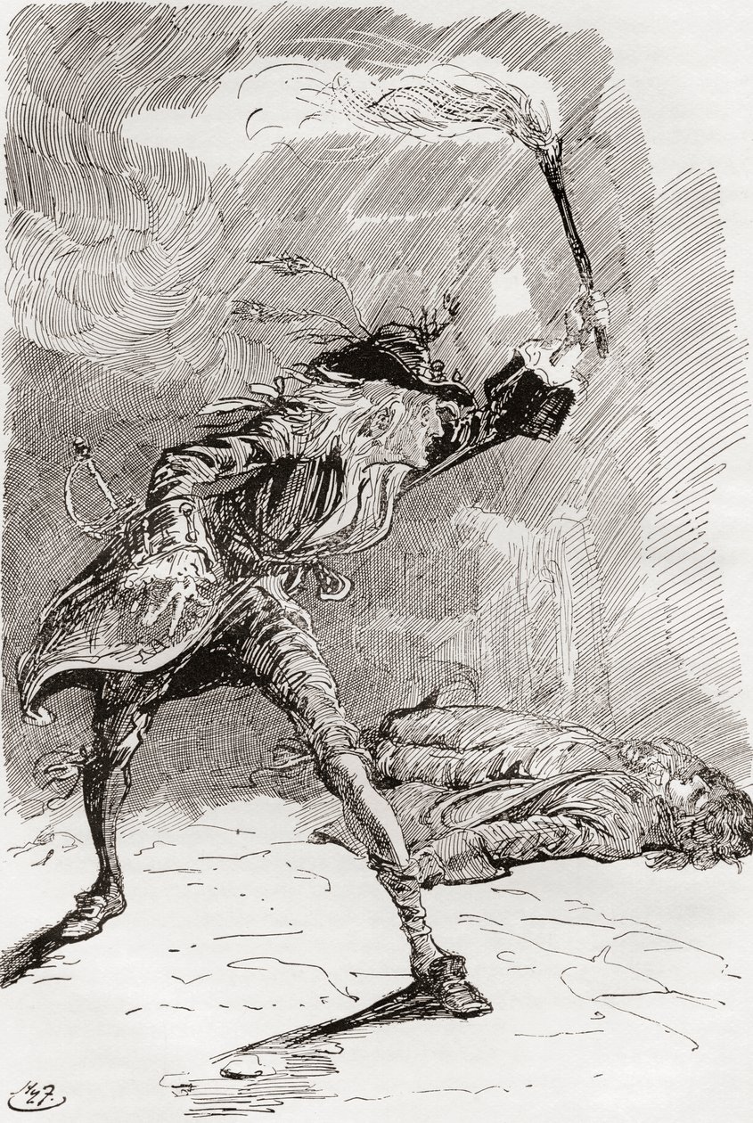 Ilustrace k románu Charlese Dickense Barnaby Rudge od Harry Furniss