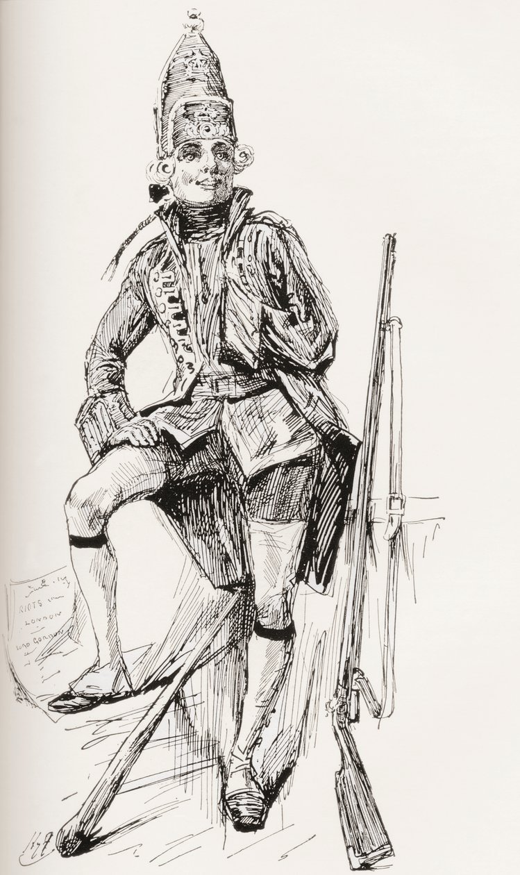 Ilustrace k románu Charlese Dickense Barnaby Rudge od Harry Furniss