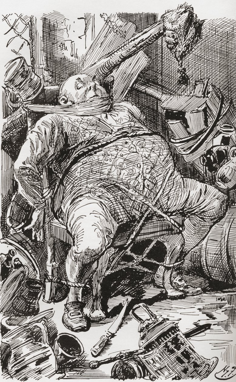 Ilustrace k románu Charlese Dickense Barnaby Rudge od Harry Furniss