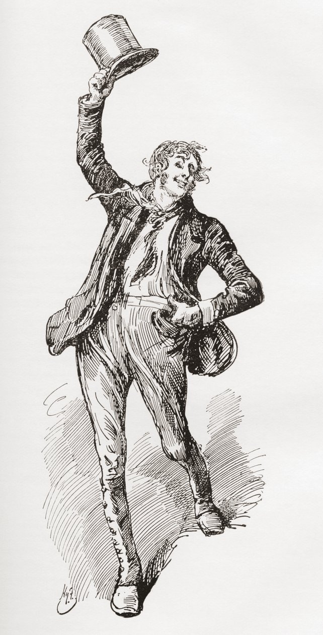 Mark Tapley. Ilustrace Harryho Furnisse k románu Charlese Dickense Martin Chuzzlewit z The Testimonial Edition, vydaného v roce 1910. od Harry Furniss