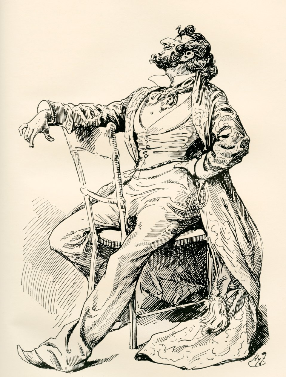 pan Alfred Mantalini. Ilustrace Harryho Furnisse k románu Charlese Dickense Nicholas Nickleby z The Testimonial Edition, vydaném v roce 1910. od Harry Furniss
