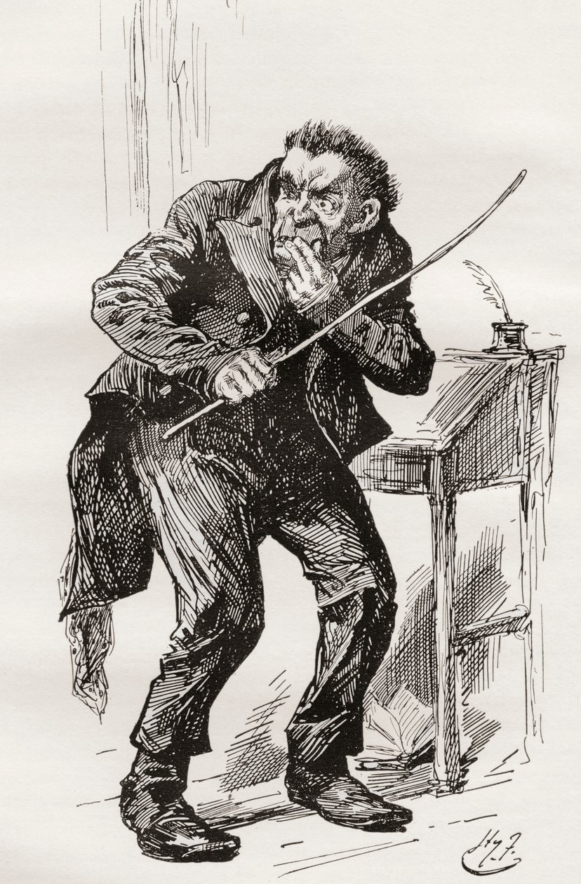 Pane Squeersi. Ilustrace Harryho Furnisse k románu Charlese Dickense Nicholas Nickleby z The Testimonial Edition, vydaném v roce 1910. od Harry Furniss