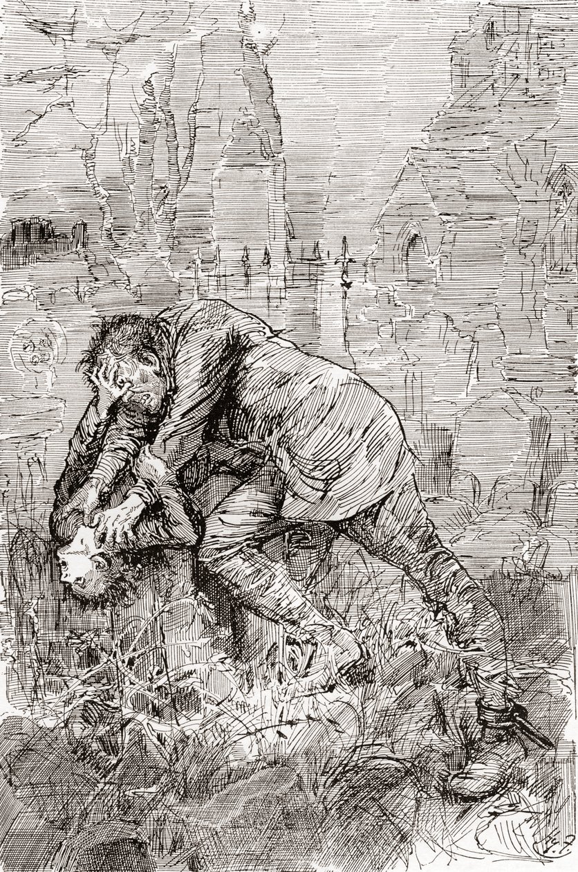 Pipův boj s uprchlým trestancem. " od Harry Furniss