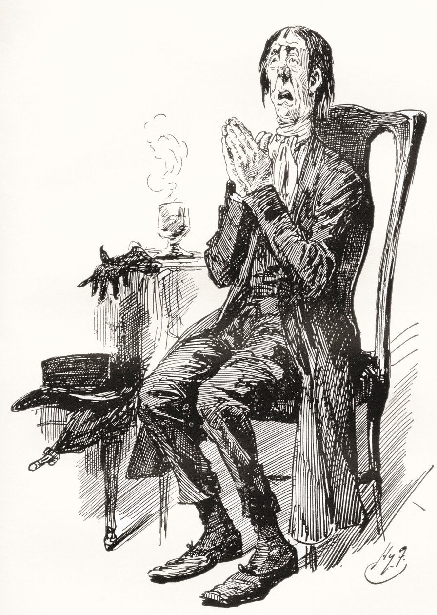 Stiggins. Ilustrace Harryho Furnisse k románu Charlese Dickense The Pickwick Papers z The Testimonial Edition, vydaného v roce 1910. od Harry Furniss