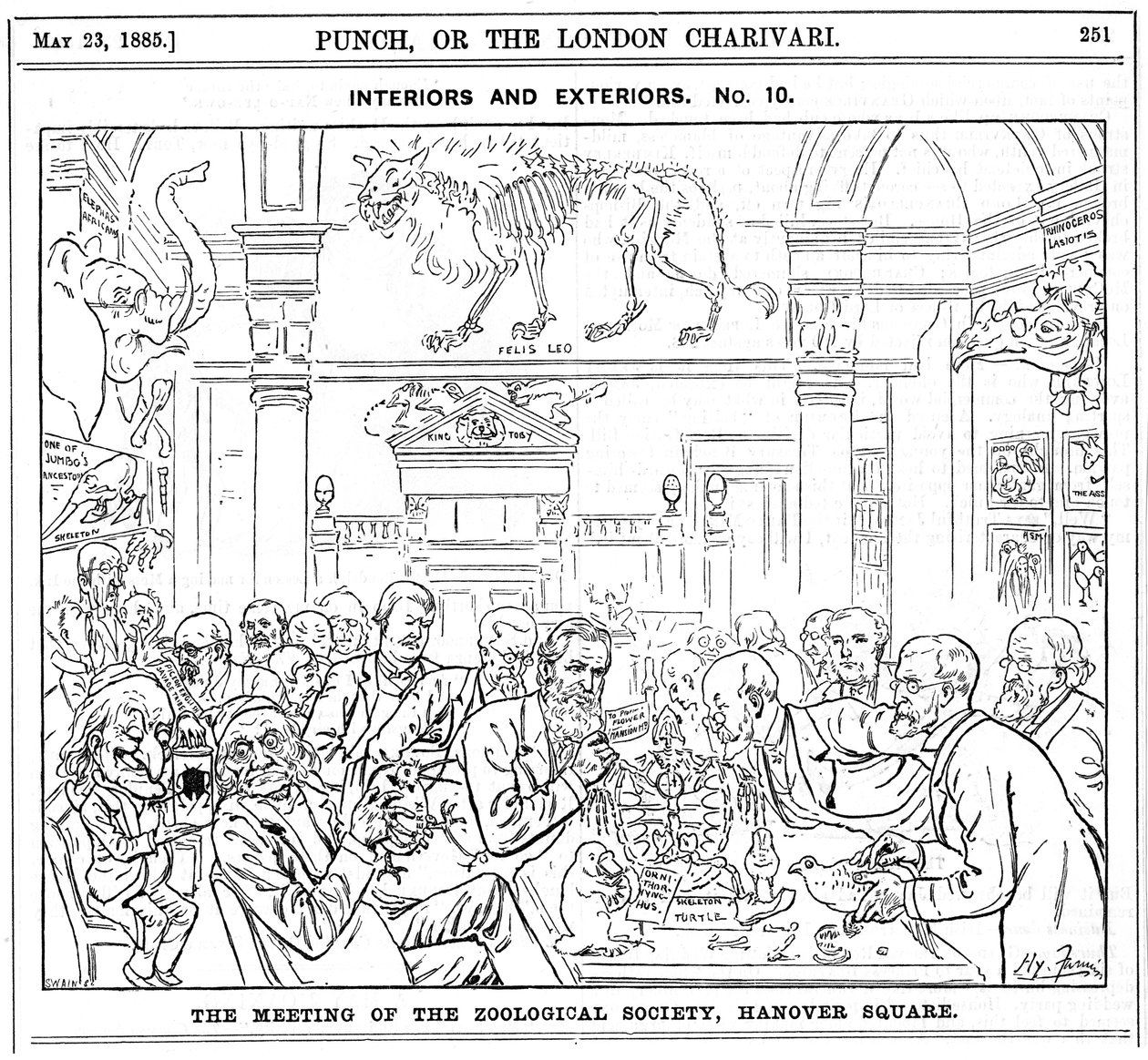 Setkání Královské zoologické společnosti, Hanover Square, Londýn, 1885 od Harry Furniss