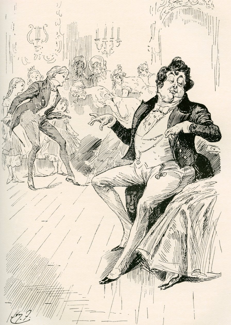 Turveydrops, starší a mladší. Ilustrace Harryho Furnisse k románu Charlese Dickense Bleak House, z The Testimonial Edition, vydaného v roce 1910. od Harry Furniss