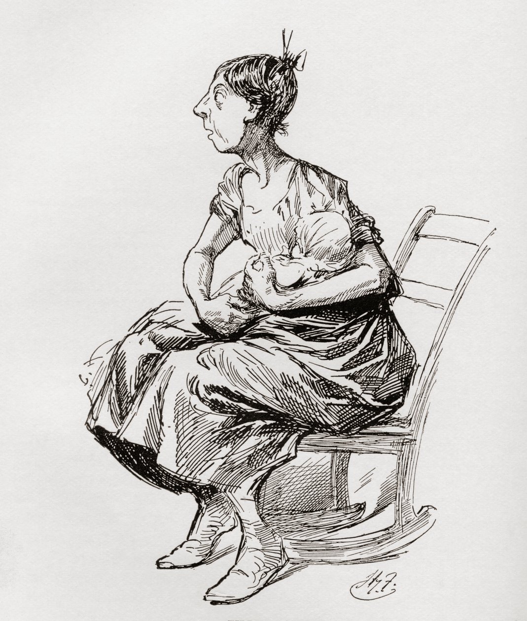 Tilly Slowboy. Ilustrace Harryho Furnisse k povídce Cricket on the Hearth z Vánočních knih Charlese Dickense, která vyšla v The Testimonial Edition z roku 1910. od Harry Furniss