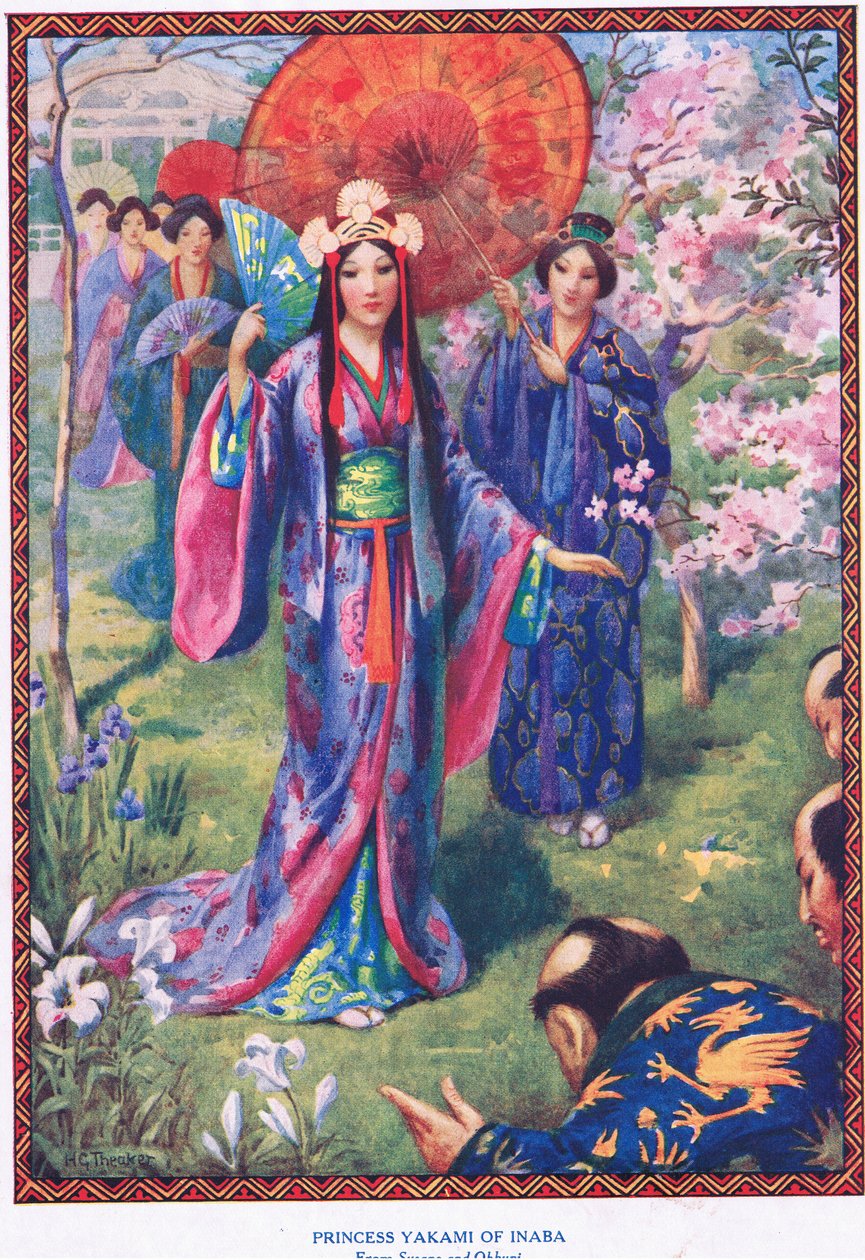Princezna Yakami z Inaby (z filmu Susano a Ohkuni) (litografie) od Harry George Theaker