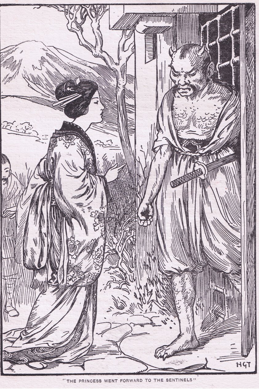 Princezna šla dopředu ke strážcům (litografie) od Harry George Theaker