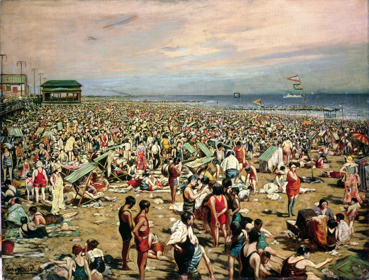 Plážová scéna, Coney Island od Harry Herman Roseland