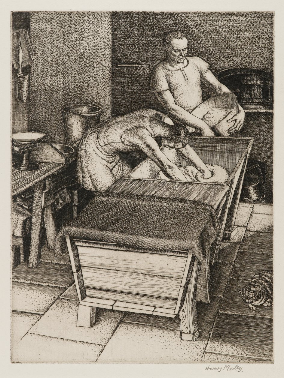 The Bakehouse, 1934 (čárová rytina) od Harry Morley