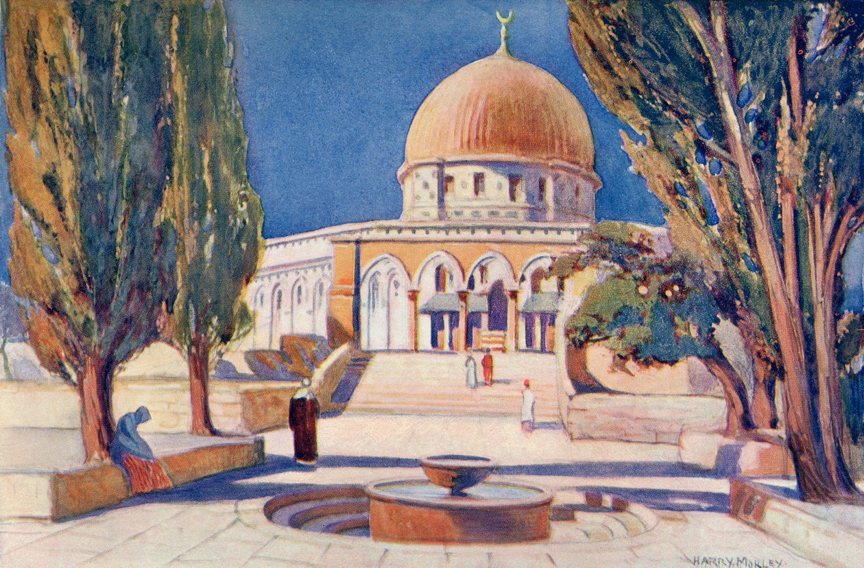 Skalní dóm na Chrámové hoře, Jeruzalém, Palestina, kolem roku 1910, z knihy Richarda Penlakea A Book of Modern Palestine, vydáno kolem roku 1910. od Harry Morley