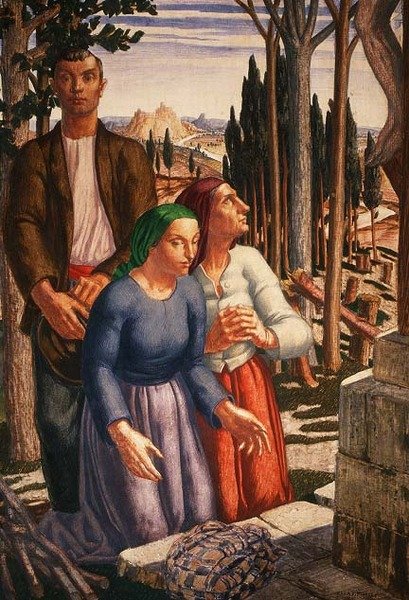 Wayside Shrine (tempera na palubě) od Harry Morley