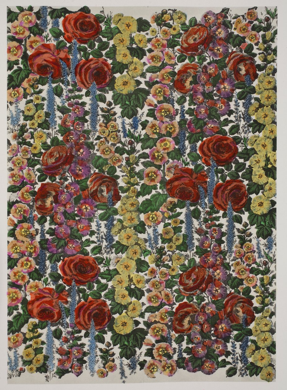 Hollyhocks and Roses, pub. 1933 od Harry Wearne
