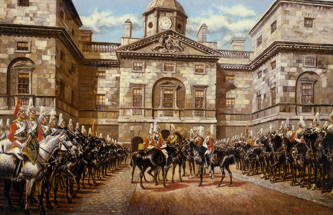 The Guard Mounting: The Horse Guards at Whitehall od Harry and Arthur Charles Payne