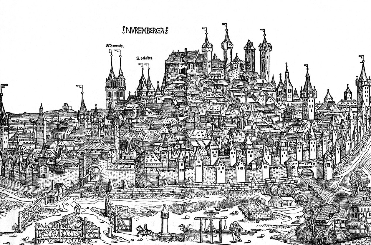 Nurnburský pohled v 15. století od Hartmann Schedel