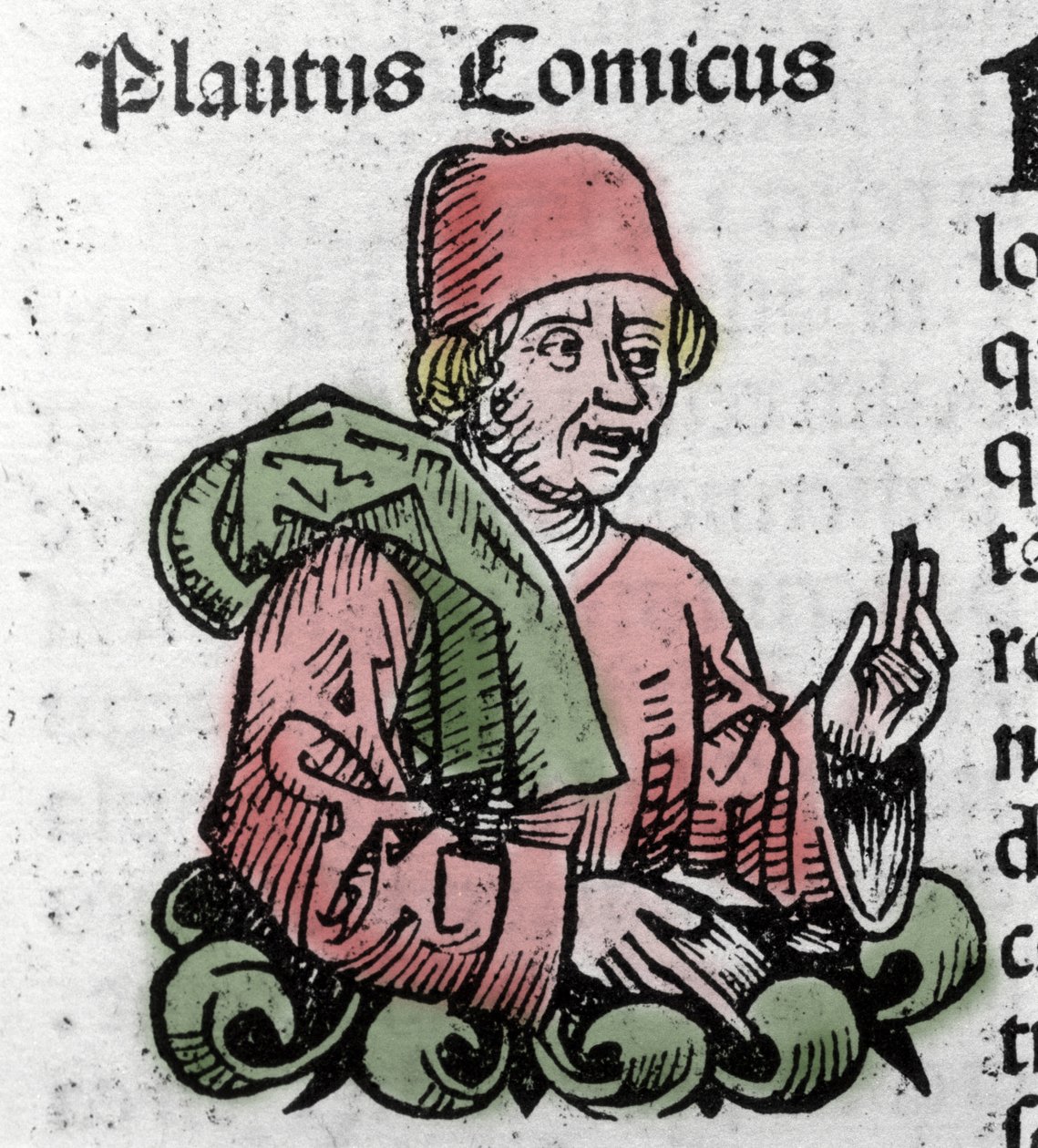 Portrét komiksového autora Plauta (Titus Maccius Plautus) (259/251-184 př. n. l.) Xylografie „“Kroniky Norimberku““ od Hartmanna Schedela od Hartmann Schedel