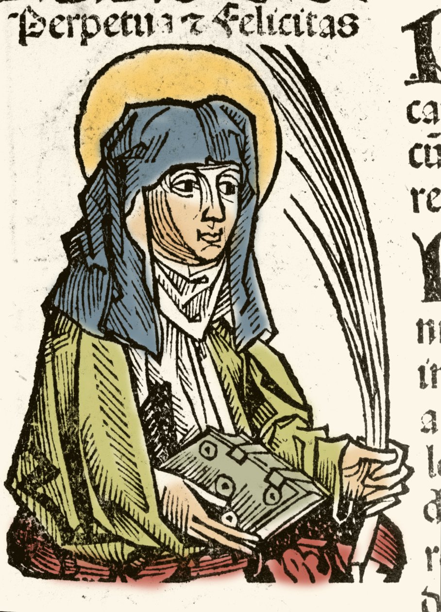 Zastoupení svatého Perpetua, mučednická smrt v Kartágu. xylografie Hartmanna Schedela "" Kroniky Norimberku "" 1493. od Hartmann Schedel