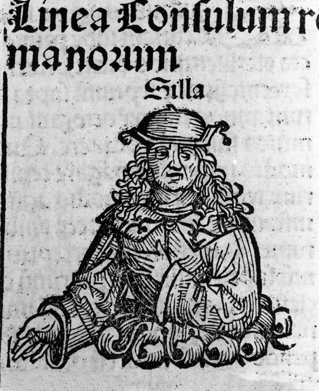 Reprezentace římského politika Luciuse Cornelia Sully (Silla nebo Sylla) (138-68 př.n.l.) Xylografie „“Kroniky Norimberku““ od Hartmanna Schedela od Hartmann Schedel