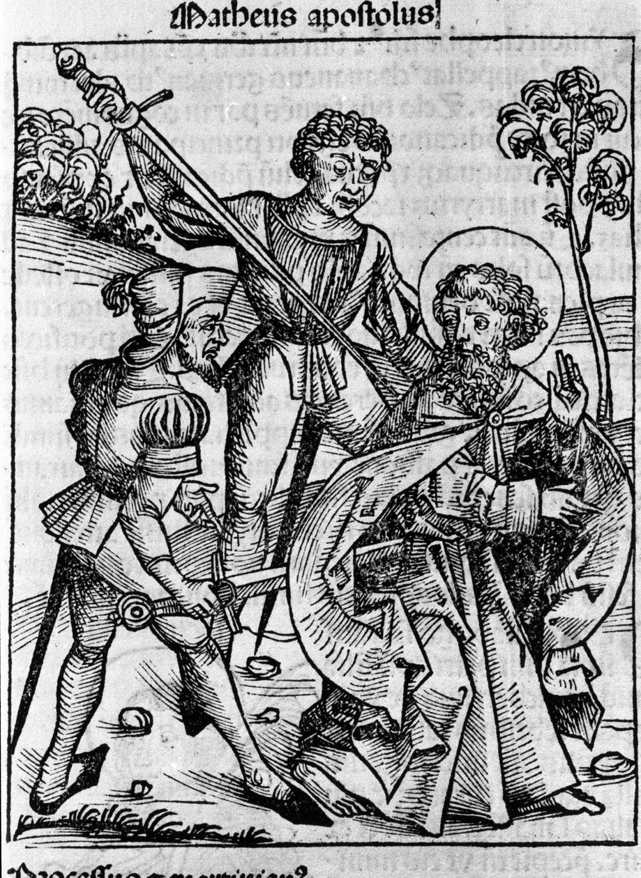 Zastoupení evangelisty svatého Matouše. Rytina z „Liber chronicarum“ (Norimberské kroniky) od Hartmanna Schedela 1493 od Hartmann Schedel