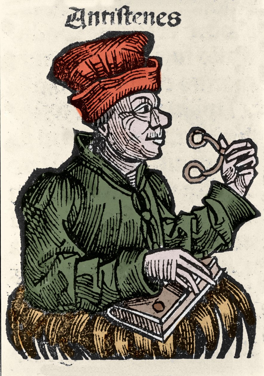 Řecký filozof Antisthene (444-365 př.nl). Xylografie „kronik Norimberku“ od Hartmanna Schedela od Hartmann Schedel
