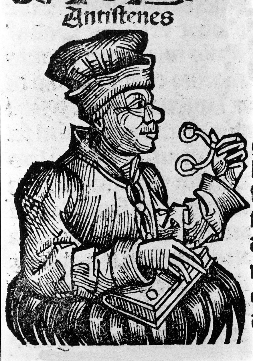 Řecký filozof Antisthene (444-365 př.nl). Xylografie „kronik Norimberku“ od Hartmanna Schedela od Hartmann Schedel