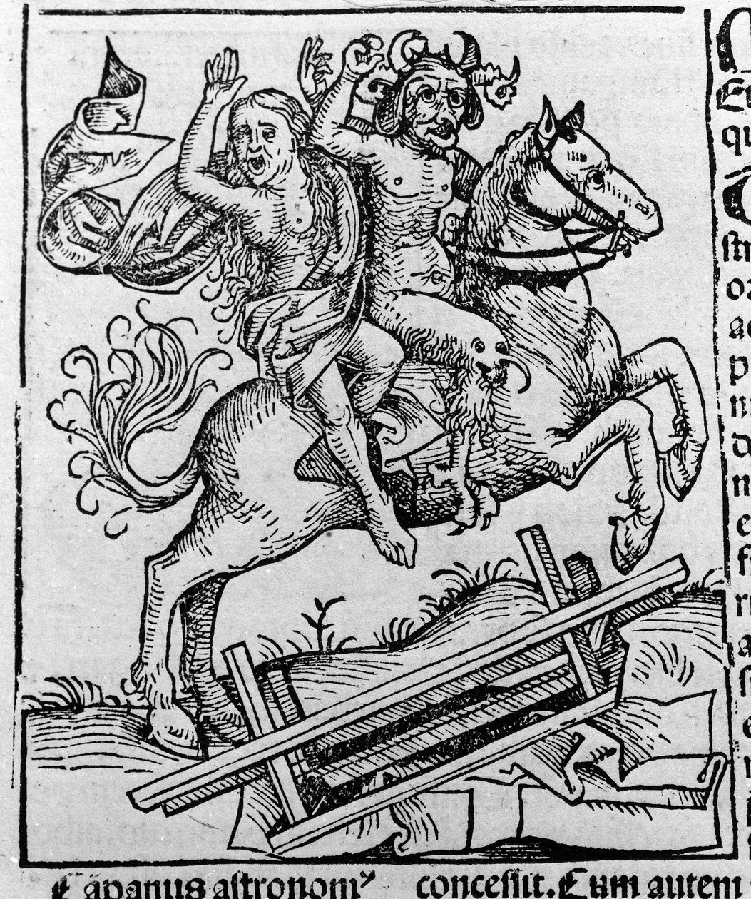 Král, čarodějnice a ropucha z Berkeley od Williama z Malmesbury „“ Znázornění čarodějnice z Berkeley exhumované z rakve démony“““ Rytina od Hartmanna Schedela „“ Liber chronicarum““ Norimberk 1493 od Hartmann Schedel