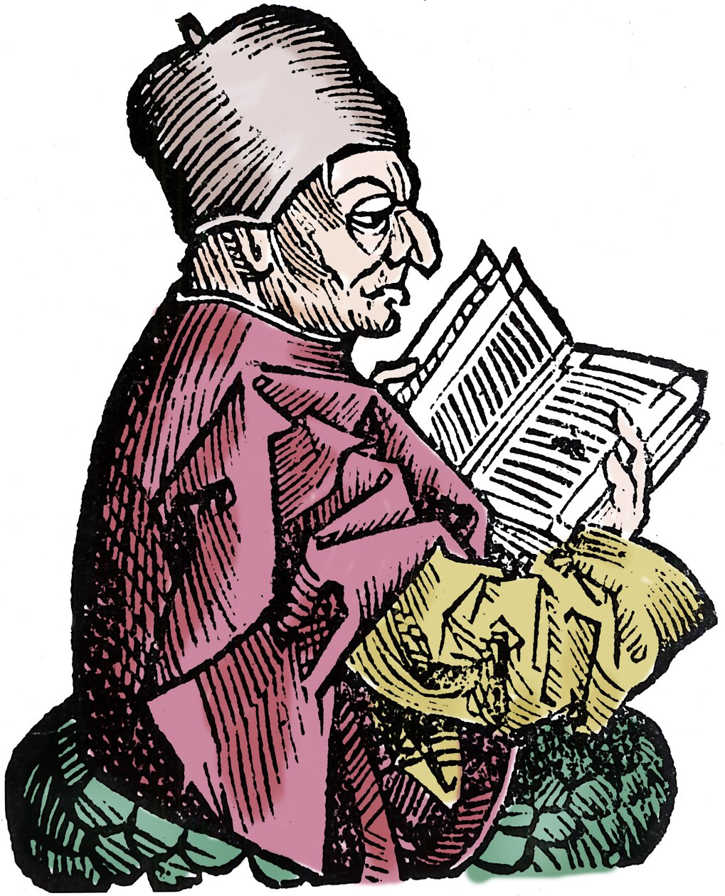 Historik a teolog Beda Ctihodný (673-735) (Beda Venerabilis). Xylografie „kronik Norimberku“ od Hartmanna Schedela od Hartmann Schedel