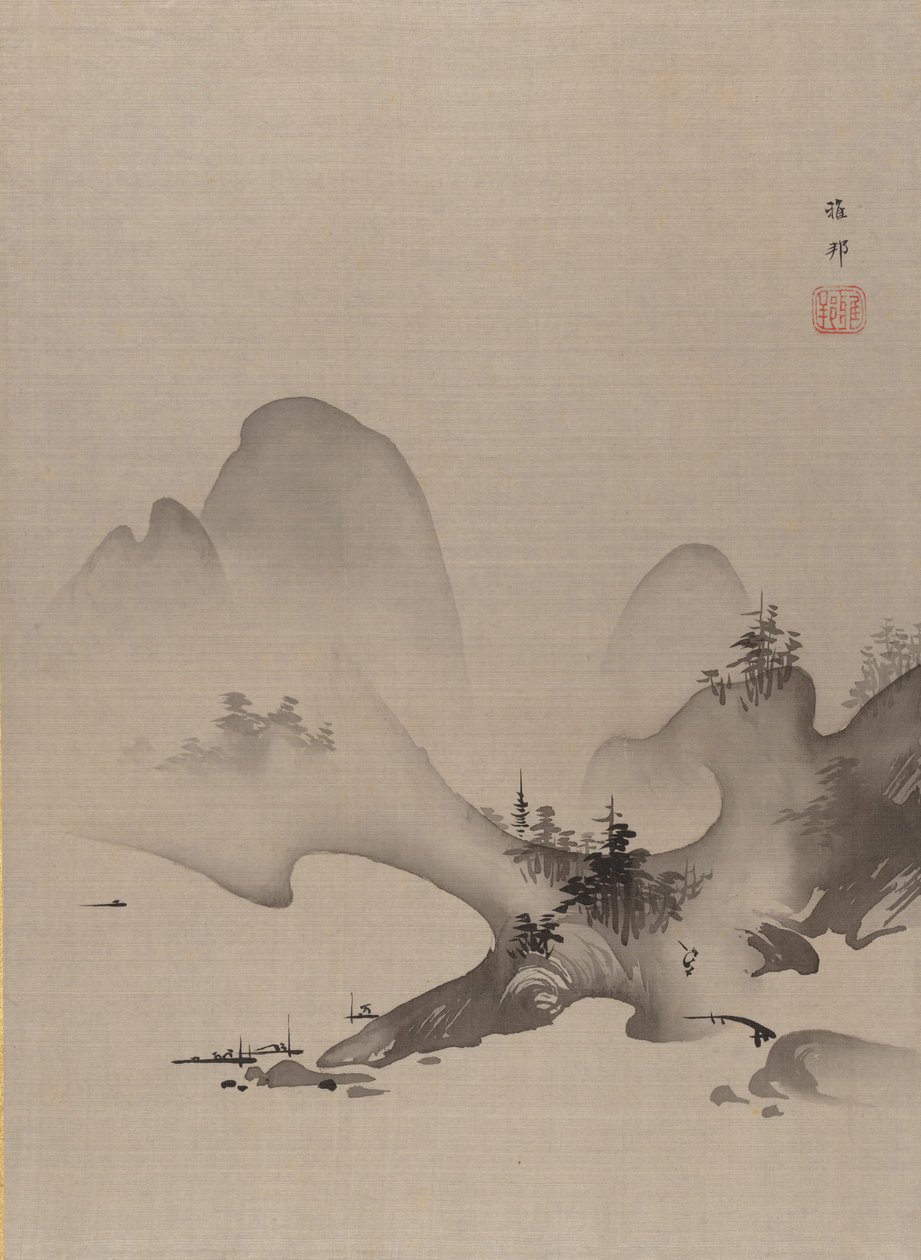 Jezero a hory, ca. 1885-89. od Hashimoto Gaho